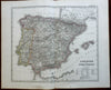 Iberia Spain & Portugal 5 map lot wall size 1865 Stieler antique maps
