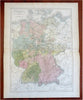 German Confederation Bavaria Baden Wrttemberg Hanover 1853 Hall map