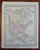 North America United States Mexico Canada Caribbean Sea 1881 Mitchell map