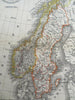 Scandinavia Sweden Norway Baltic Sea c. 1844 A. Baedeker scarce map
