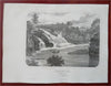 Sutherland Falls Rutland Vermont Landscape View 1861 H.F. Walling print