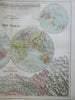 World in Double Hemispheres Mountain Ranges Rivers 1876 A. & C. Black map