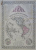 Eastern & Western Hemispheres 1881 Mitchell 2 sheet map