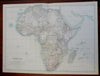 Africa Cape Colony Egypt Abyssinia Guinea 1890 scarce folio Scribner-Black map