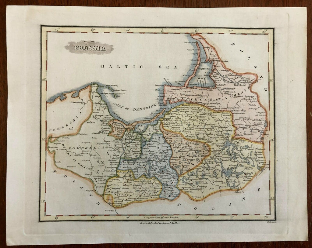 East Prussia German Confederation Pomeralia Danzig Kongisberg 1844-7 Walker map