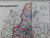 New Hampshire 19th century state map 1877 O.W. Gray old hand color map scarce