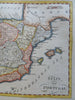 Spain & Portugal 1797 Philadelphia engraved Vallance scarce map