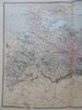 northern German Empire Prussia Saxony 1889-93 Bradley hand color detail map