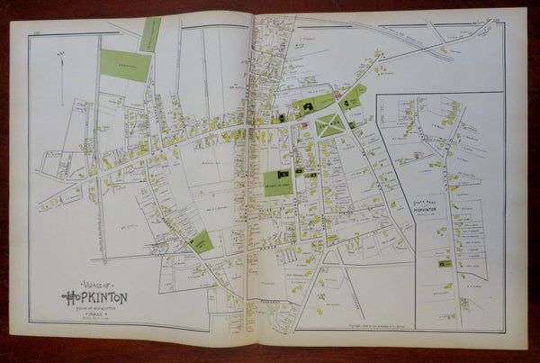Hopkinton Village Middlesex Mass. 1889 Walker detailed city plan