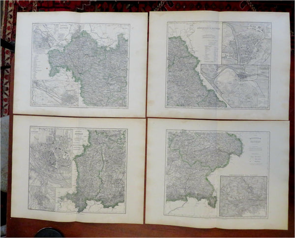 Kingdom of Bavaria Munich Wurzburg Augsburg Passau 1873 Ravenstein detailed map