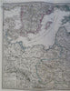 Kingdom of Prussia Poland Silesia Baltic Sea 1875 Petermann detailed map