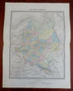 Russian Empire Finland Poland Ukraine Crimea 1861 Tardieu large hand color map