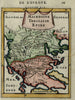 Macedonia Thessaly Achaie Greece 1683 Mallet miniature map hand color