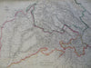 Northern India British Raj Punjab Kashmir Cashmere c. 1856-72 Weller map