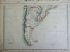 South America Brazil Peru Columbia Venezuela Chile 1863 Ettling two sheet map