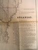 Arkansas Mississippi River Little Rock Columbia 1856 U.S.G. old state survey map