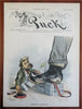 Tammany Hall NYC Corruption 1880's Puck Political Cartoons Lot x 9 color prints