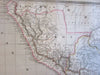 Peru Bolivia South America interesting variant c.1845 Monin large old map