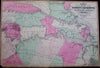 Richmond Virginia Peninsular Campaigns Civil War 1862 Johnson detail antique map