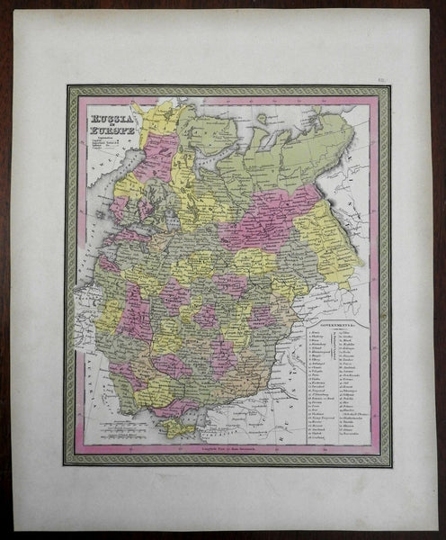 Russia in Europe Baltic States Lithuania Ukraine Crimea 1850 Cowperthwait map