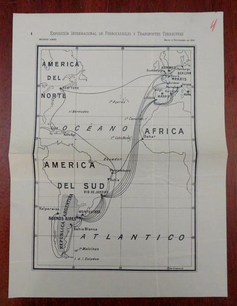International Railway Exhibition Buenos Aires Transport Map 1910 vintage promo