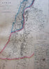 Syria Palestine Holy Land Jerusalem 1860's Hughes fine old vintage antique map