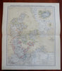 Denmark Iceland Schleswig-Holstein Prussia 1885 Flemming detailed map