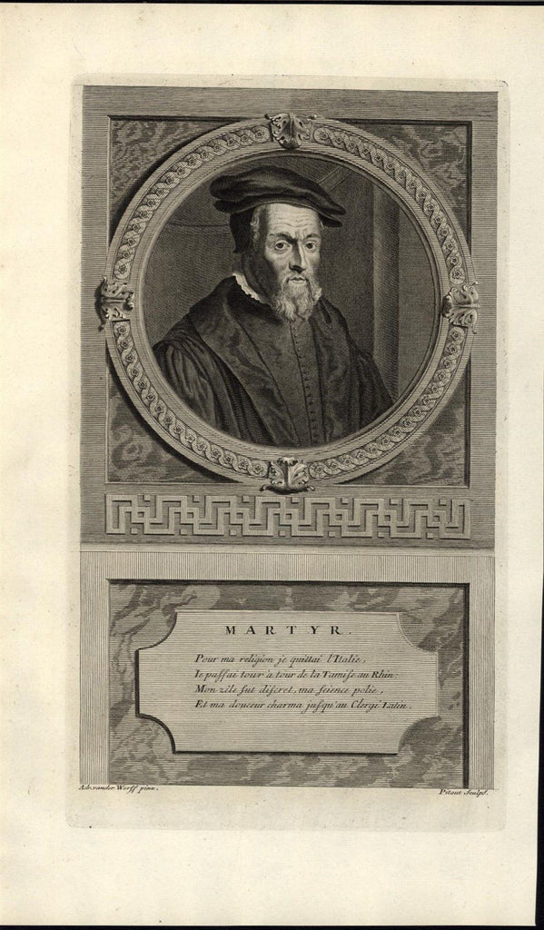 Martyr c.1740 antique engraved portrait print