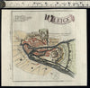 Leige Liege Belgium Meuse River Wallonia c.1720 small detailed city plan color