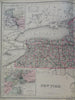 New York State Niagara Falls Manhattan Hudson River Valley 1876 O.W. Gray map