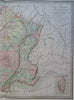 Physical & Hydrographical Map of France River Systems Loire 1849 Thierry map