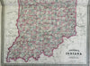 Indiana Indianapolis Fort Wayne state map 1870 A.J. Johnson Scarce Issue map