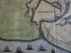 Dunkirk Belgium Europe 1673 Priorato city plan with birds-eye view map