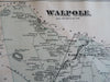 Walpole Township Norfolk County Massachusetts 1871 very detailed map w/ owners