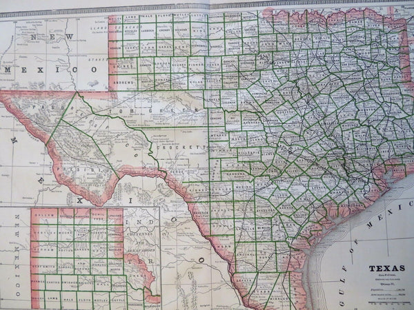 Texas Austin Dallas Houston El Paso Amarillo Corpus Christi 1886 Map