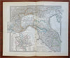 Roman Empire ancient Rome Italy Liguria Cisalpine Gaul Etruria 1865 Menke map