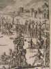 Torture Brutal Murder Crucifixion Impaled Cruelty 1700 antique engraved print