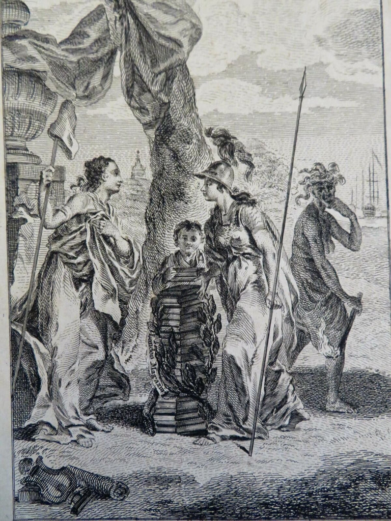 Allegorical Frontispiece Liberty London Magazine 1753-5 Walker engraved print