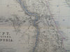 Egypt Nubia Cairo Alexandria Red Sea Nile River 1865 Johnston large folio map