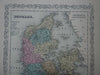 Kingdom of Denmark Jylland Sjaelland Fyn Copenhagen 1856 Charles DeSilver map