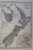 West Australia New Zealand Tasmania Auckland 1880 Petermann detailed map