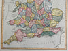 England & Wales United Kingdom London Cardiff York 1823 scarce Ellis map