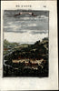 Daphne Syria turkey bird's eye view village town 1683 Mallet old print