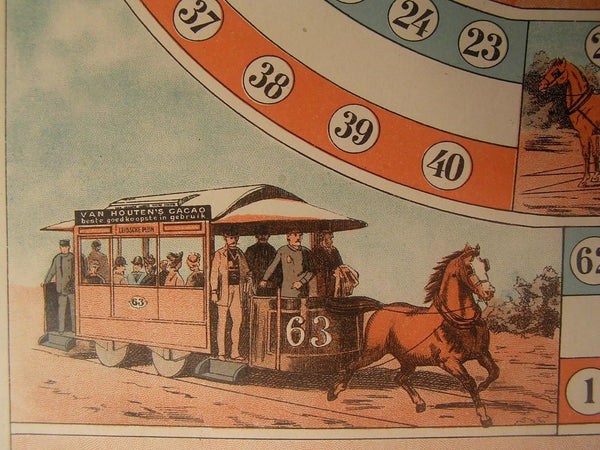 Amsterdam old horse Tramway Game Spel 1900 Vlieger Van Houten