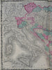 Austria-Hungary Ottoman Empire Greece 1863 Johnson & Ward map vignette Istanbul