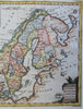 Scandinavia Sweden Denmark Finland Iceland Norway 1802 Conder engraved map