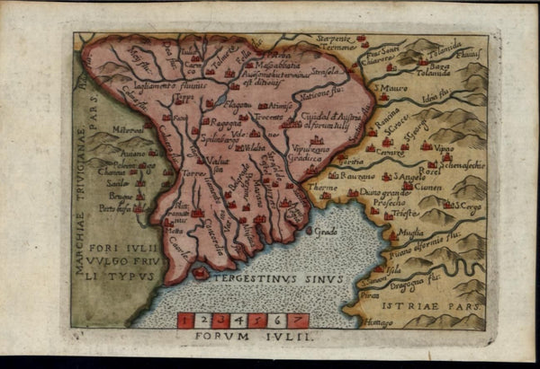 Serbia Belgrade Balkans Illyria Adriatic c.1655 Ortelius antique miniature map