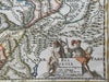 Switzerland Ancient World Roman Empire Helvetia 1729 Paulus decorative map