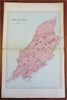 Isle of Man United Kingdom 1881 Edward Weller detailed map