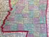 Mississippi State Map Railroads 1856 Morse Cerographic miniature map